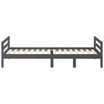 vidaXL Cadre de lit Gris 90x200 cm Bois de pin massif