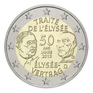 2 euros commémoratives Allemagne 2013 Traitée de l'Elysée - les 5 ateliers.