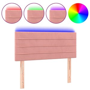 vidaXL Tête de lit à LED Rose 80x5x78/88 cm Velours