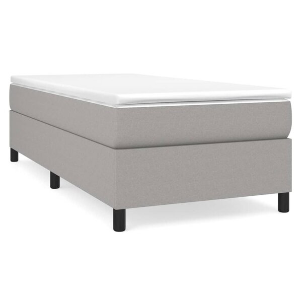 vidaXL Sommier à lattes de lit avec matelas Gris clair 100x200cm Tissu