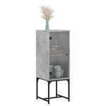 vidaXL Armoire latérale avec porte en verre gris béton 35x37x100 cm