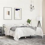 vidaXL Cadre de lit sans matelas sonoma gris 150x200 cm