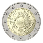 2 euros commémoratives Allemagne 2012 - 10 ans de l'Euro les 5 ateliers.