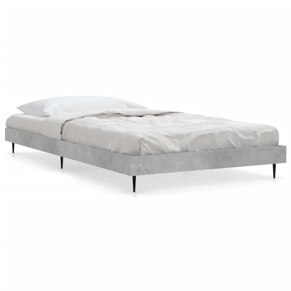 vidaXL Cadre de lit gris béton 90x190 cm bois d'ingénierie