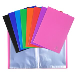 Protège-documents En Polypropylène 5/10e Opak Pochettes Cristal 40 Vues - A4 - Couleurs Assorties - X 20 - Exacompta