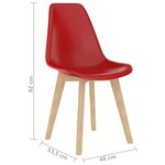 vidaXL Chaises à manger lot de 2 rouge plastique