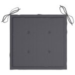 vidaXL Chaises de jardin lot de 2 et coussins anthracite Bois de teck