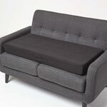 Coussin d'assise déhoussable pour canapé 2 places en suédine  Noir - HOMESCAPES