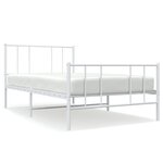 vidaXL Cadre de lit métal avec tête de lit/pied de lit blanc 80x200 cm