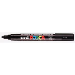 Marqueur pointe conique moyenne pc5m 1 8 - 2 5mm noir x 12 POSCA