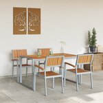 vidaXL Ensemble de salle à manger de jardin de 5 pièces en bois massif d'acacia et métal