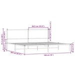vidaXL Cadre de lit en métal sans matelas chêne marron 193x203 cm