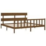 vidaXL Cadre de lit avec tête de lit marron miel 200x200cm bois massif
