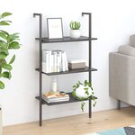 vidaXL Étagère inclinée à 3 niveaux Noir 64x35x120 5 cm