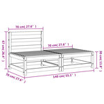 vidaXL Canapé de jardin sans accoudoirs repose-pieds bois pin massif