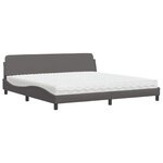 vidaXL Lit avec matelas gris 200x200 cm similicuir