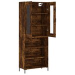 vidaXL Buffet haut Chêne fumé 69 5x34x180 cm Bois d'ingénierie