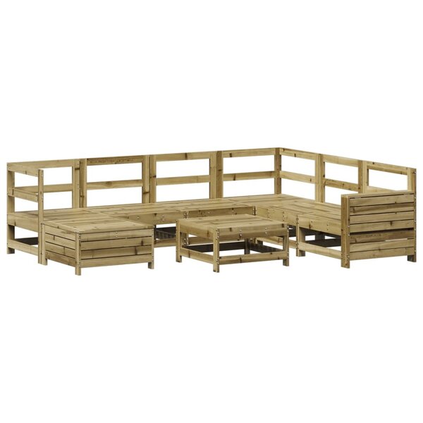vidaXL Salon de jardin 8 Pièces bois de pin imprégné