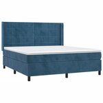 vidaXL Sommier à lattes de lit matelas et LED Bleu foncé 180x200 cm