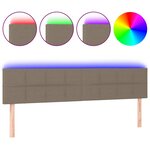 vidaXL Tête de lit à LED Taupe 160x5x78/88 cm Tissu
