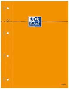 bloc-notes orange 230 x 297 seyès 80 feuilles 4 perfo OXFORD