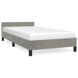 vidaXL Cadre de lit avec tête de lit Gris clair 90x190 cm Velours