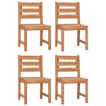 vidaXL Chaises de jardin lot de 4 Bois de teck solide