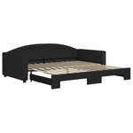 vidaXL Lit de jour avec lit gigogne noir 100x200 cm tissu