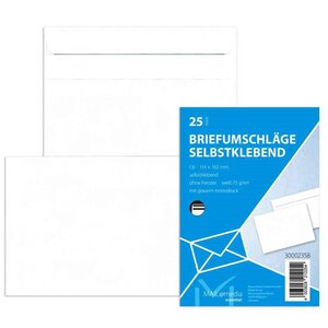 sachet de 25 enveloppes offset blanche  C6  sans fenêtre MAILMEDIA