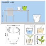 LECHUZA Jardinière CLASSICO LS 28 ALL-IN-ONE blanc brillant 16040