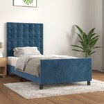 vidaXL Cadre de lit avec tête de lit Bleu foncé 80x200 cm Velours