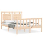vidaXL Cadre de lit avec tête de lit 120x200 cm bois massif