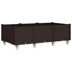 vidaXL Jardinière à roulettes marron 150x80x54 cm PP