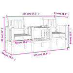 vidaXL Banc de jardin avec table 2 places bois de pin massif