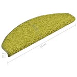 vidaXL Tapis de marches d'escalier 15 Pièces Vert 65x21x4 cm
