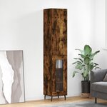 vidaXL Buffet haut Chêne fumé 34 5x34x180 cm Bois d'ingénierie