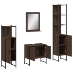 vidaXL Ensemble d'armoires de salle de bain 4 Pièces chêne marron