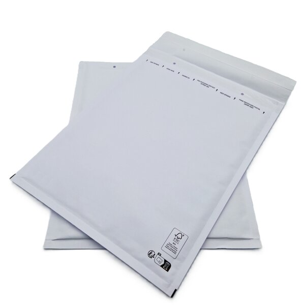 Lot de 100 pochettes ( enveloppes ) à bulles k/10 : 340 x 470 mm en kraft blanc
