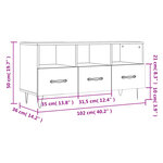 vidaXL Meuble TV chêne fumé 102x36x50 cm bois d'ingénierie