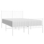 vidaXL Cadre de lit métal avec tête de lit/pied de lit blanc 140x190cm