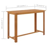 vidaXL Ensemble de bar de jardin avec coussins 7 Pièces Noir