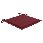 vidaXL Chaises de jardin avec coussins bordeaux lot de 8 Teck massif
