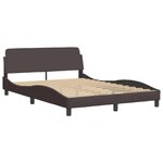 vidaXL Cadre de lit avec lumières LED marron foncé 140x200 cm tissu