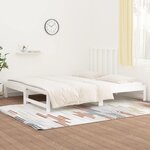 vidaXL Lit coulissant Blanc 2x(90x200) cm Bois de pin massif