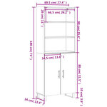 vidaXL Buffet haut Sonoma gris 69 5x34x180 cm Bois d'ingénierie