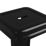 vidaXL Tabourets de bar empilables lot de 2 noir métal
