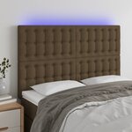 vidaXL Tête de lit à LED Marron foncé 144x5x118/128 cm Tissu