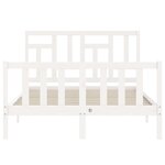 vidaXL Cadre de lit avec tête de lit blanc 140x190 cm bois massif