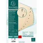 Intercalaires Imprimés Carte Peau 155g 12 Positions De Janvier À Décembre - A4 - Ivoire - X 10 - Exacompta