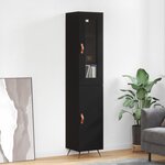 vidaXL Buffet haut Noir 34 5x34x180 cm Bois d'ingénierie